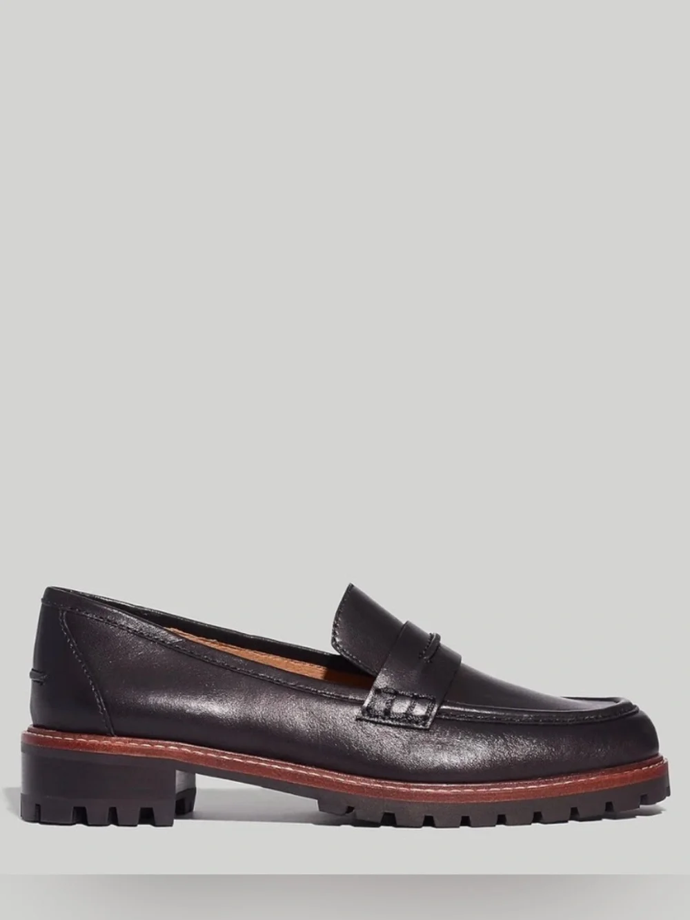 Madewell Black The Corinne Lugsole Leather Loafer Size 9 NEW! No Box. - Picture 2 of 12